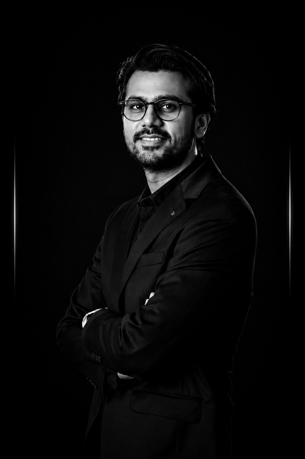 Varun Vashisht, black and white portrait